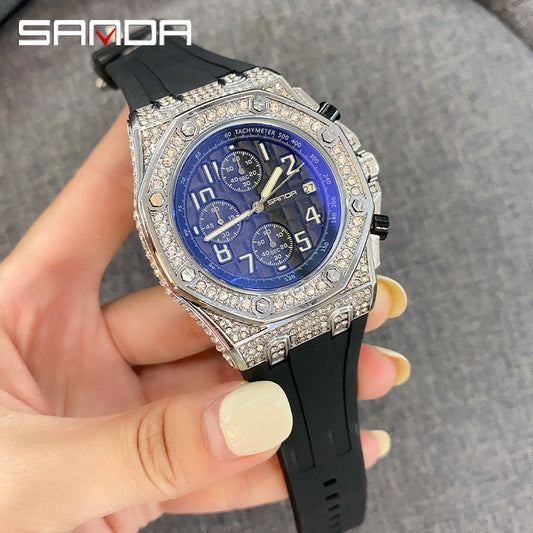 Men's Luxury Octagon Star Diamond Watch