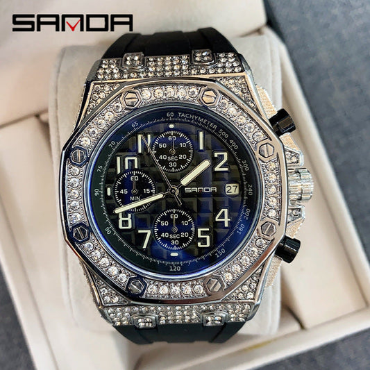Men's Luxury Octagon Star Diamond Watch