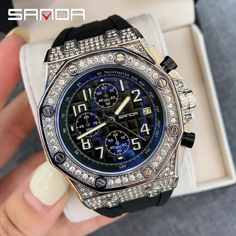 Men's Luxury Octagon Star Diamond Watch