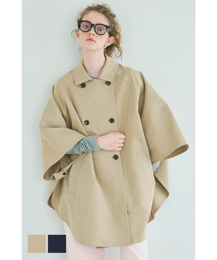 トレンチポンチョコート レディース 送料無料/メール便不可