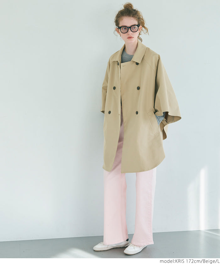 トレンチポンチョコート レディース 送料無料/メール便不可