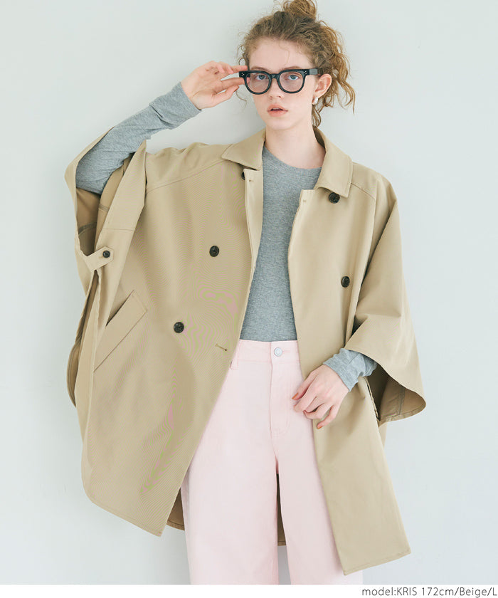 トレンチポンチョコート レディース 送料無料/メール便不可