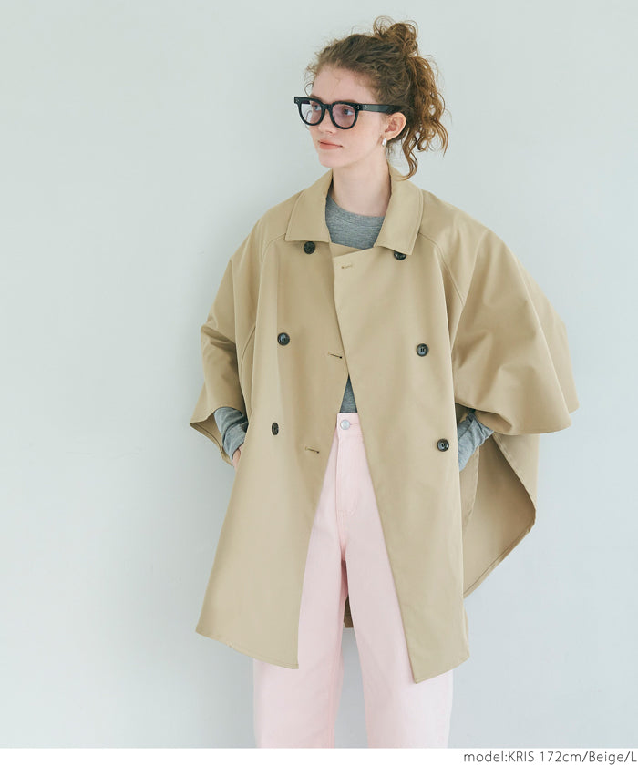 トレンチポンチョコート レディース 送料無料/メール便不可