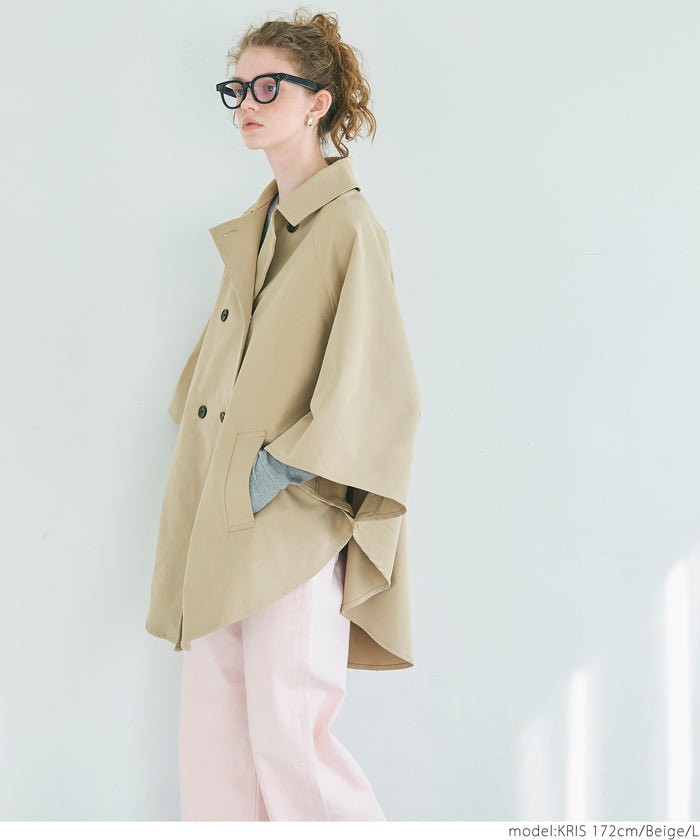 トレンチポンチョコート レディース 送料無料/メール便不可