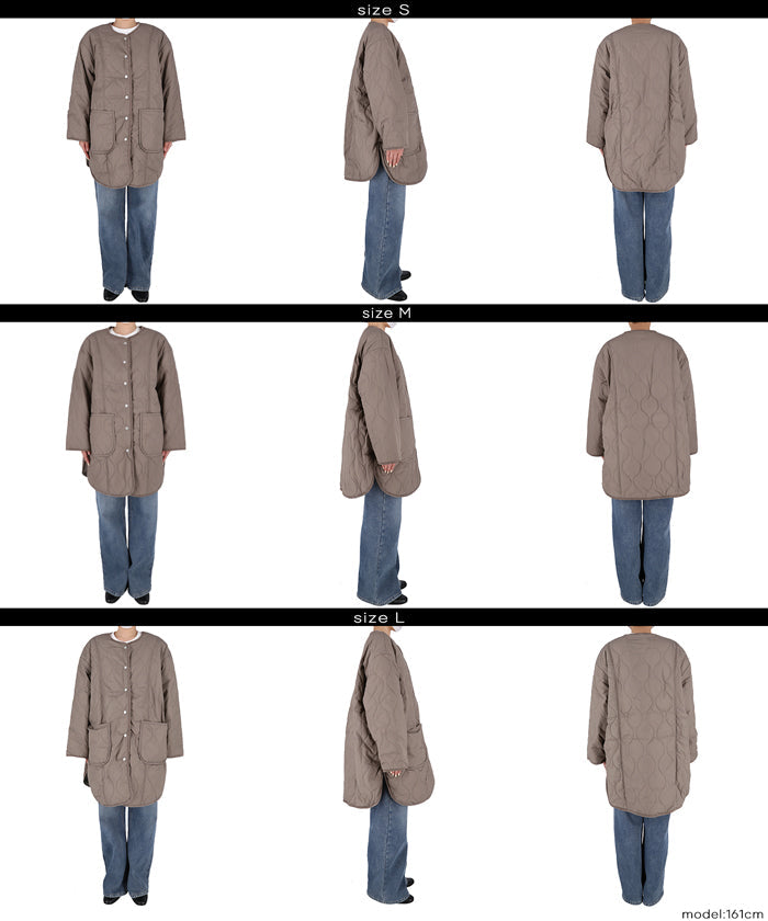 リバーシブルファーキルティングミドルコート ウォッシャブル レディース 送料無料/メール便不可