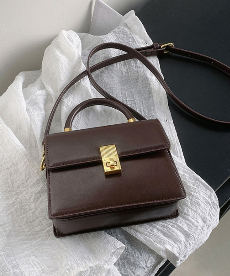 2wayゴールド金具スクエアバッグ