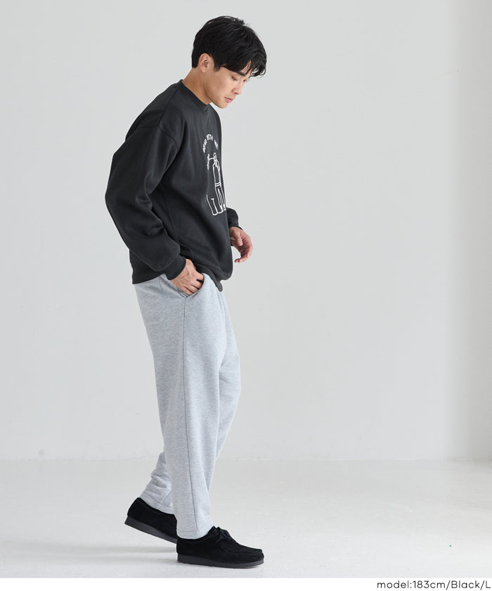 裏起毛ベアイラストプリントトレーナー メンズ レディース メール便不可