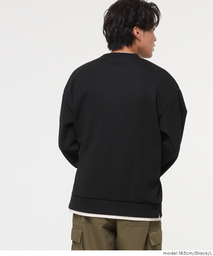 レイヤード風ソフトジャージーメンズトレーナー メール便不可