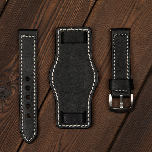 HsakuraStudio BUND WATCH STRAP -OLIVE BLACK