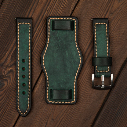 HsakuraStudio BUND WATCH STRAP -JUNGLE GREEN
