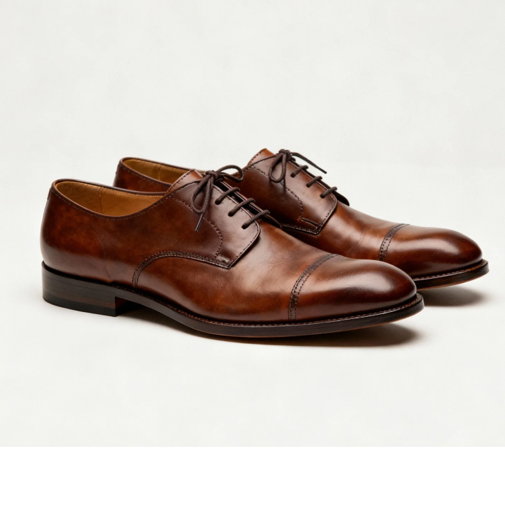 Men's Brown Leather Oxford Shoes